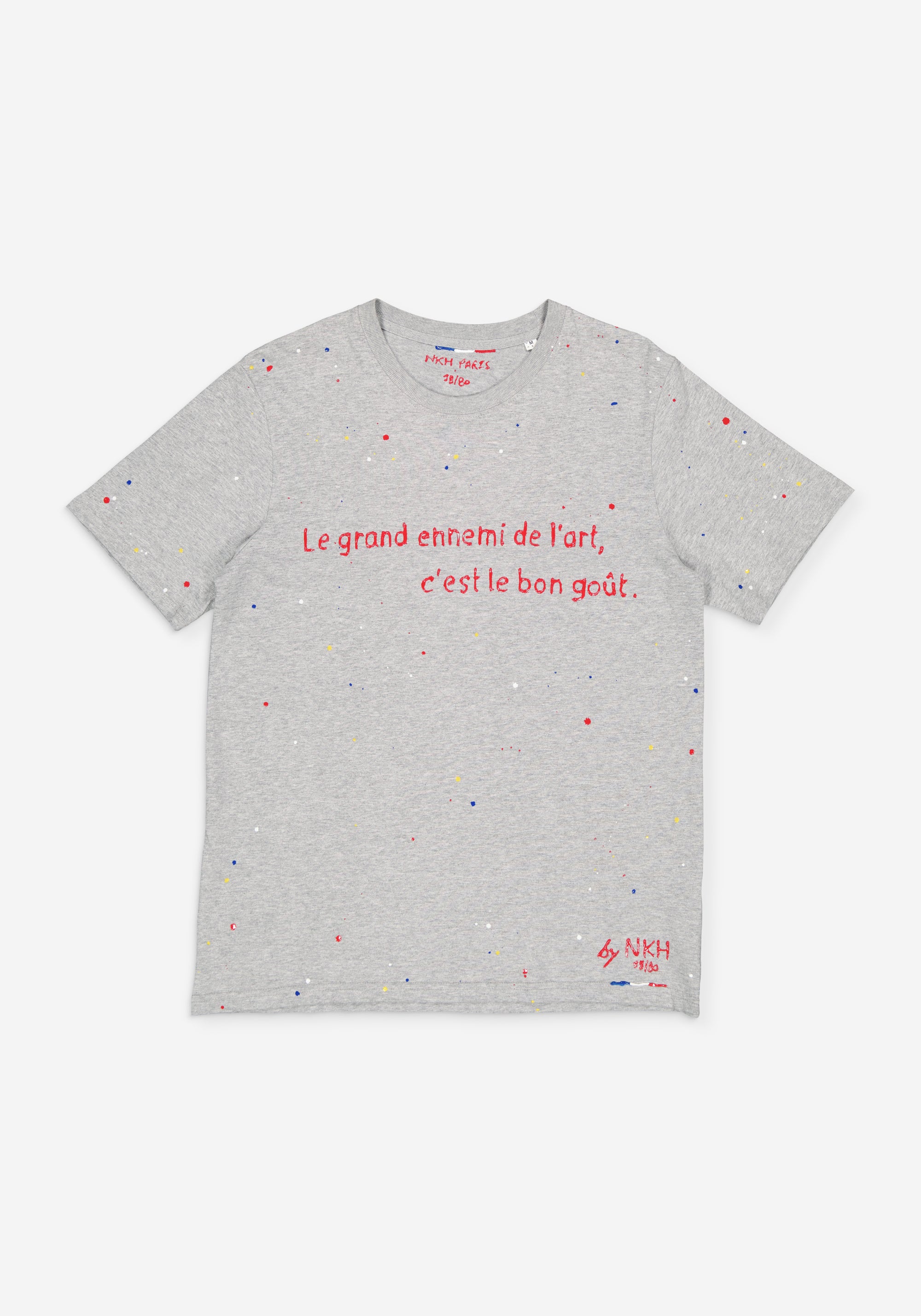 Tee-shirt gris chiné - Ennemi de l'art