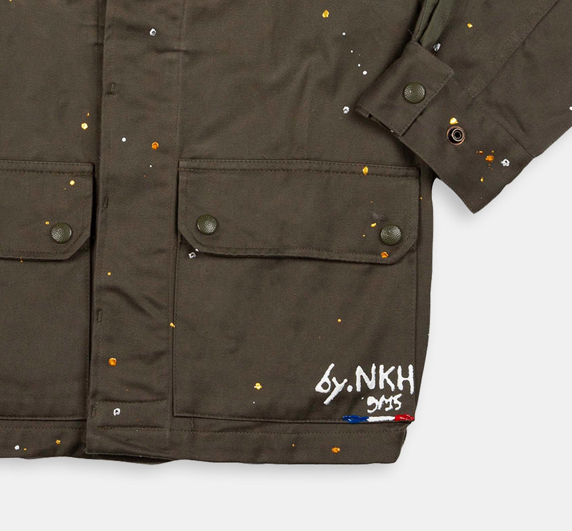 Veste militaire F1 kaki Crazy Einstein Swarovski