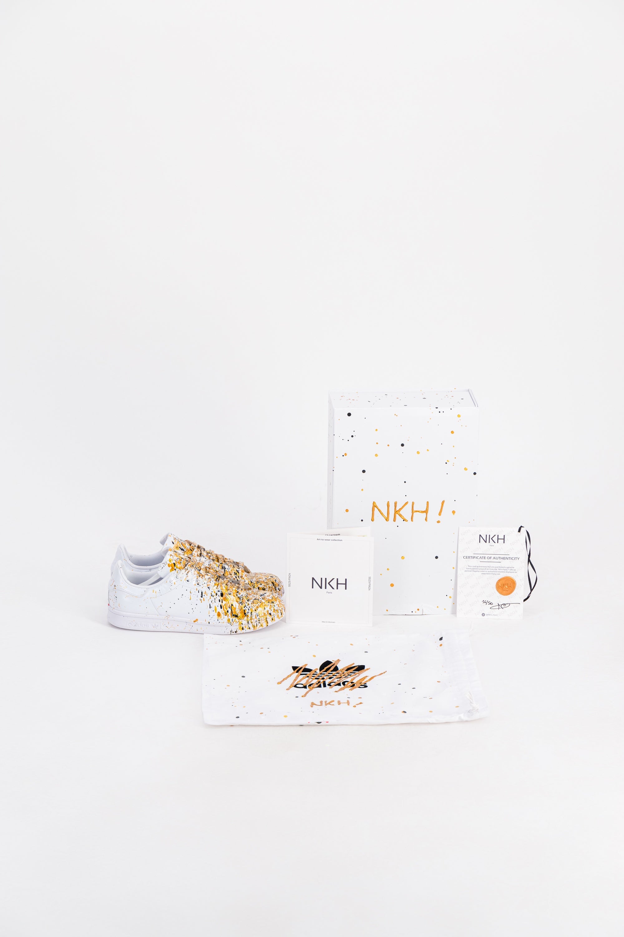 Sneakers blanches - Fifty shades of gold