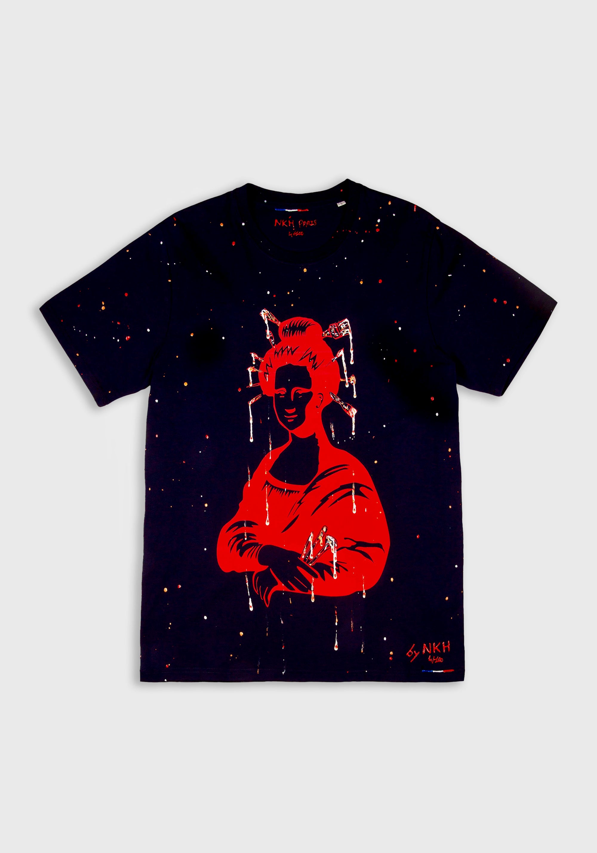 Tee-shirt bleu marine - Mona Lisa geisha